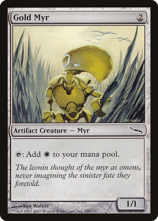 Gold Myr (MRD-180) [Mirrodin] MTG Single Wizards of the Coast