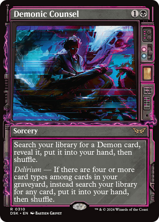 Demonic Counsel (DSK-310) [Duskmourn: House of Horror] (Showcase) MTG Single Wizards of the Coast