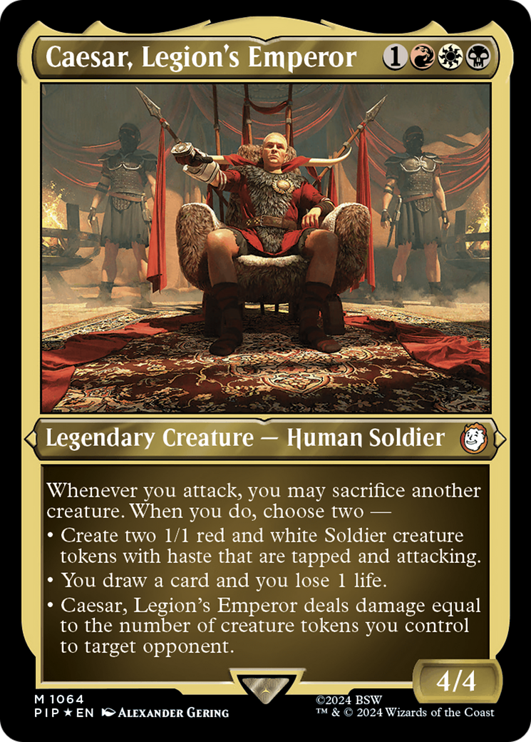 Caesar, Legion's Emperor (Display Commander) - Thick Stock (PIP-1064) [Fallout] Foil MTG Single Wizards of the Coast