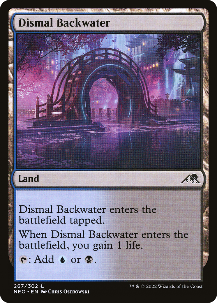 Dismal Backwater (NEO-267) [Kamigawa: Neon Dynasty] Foil MTG Single Wizards of the Coast