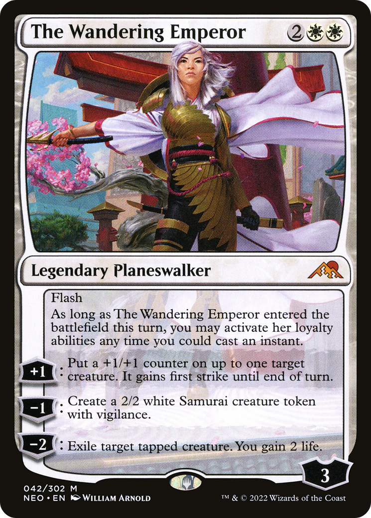 The Wandering Emperor (NEO-042) [Kamigawa: Neon Dynasty] MTG Single Wizards of the Coast