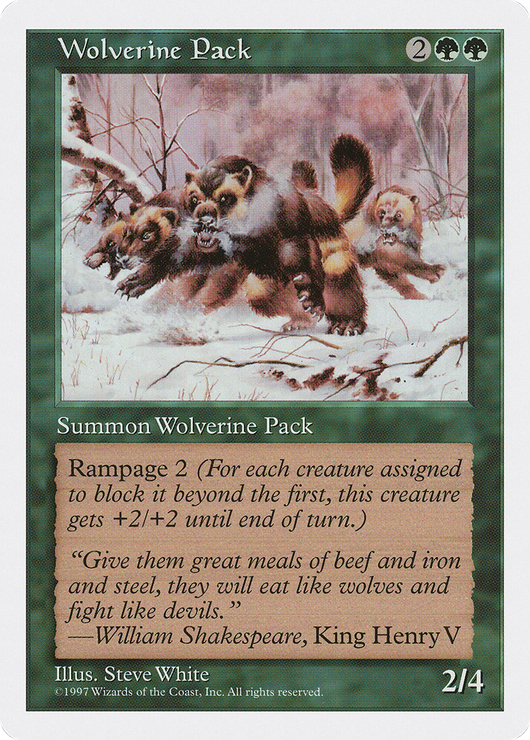 Wolverine Pack (5ED-344) [Fifth Edition] MTG Single Wizards of the Coast