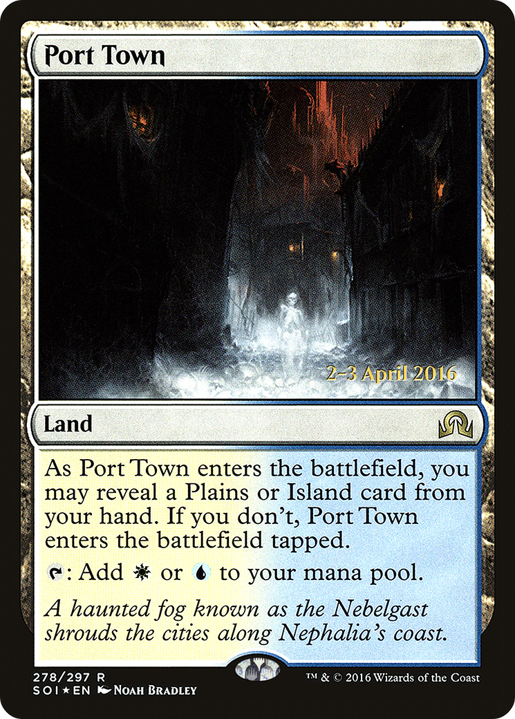 Port Town (PRE-278) [Shadows over Innistrad Promos] Foil MTG Single Wizards of the Coast