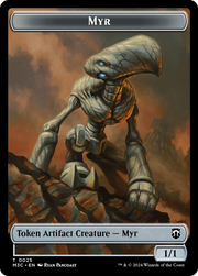 Construct (Ripple Foil) // Myr Double-Sided Token [Tokens] Modern Horizons 3 Commander Tokens MTG Single Magic: The Gathering