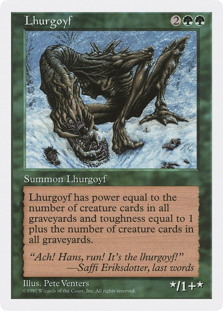 Lhurgoyf (5ED-309) [Fifth Edition] MTG Single Wizards of the Coast