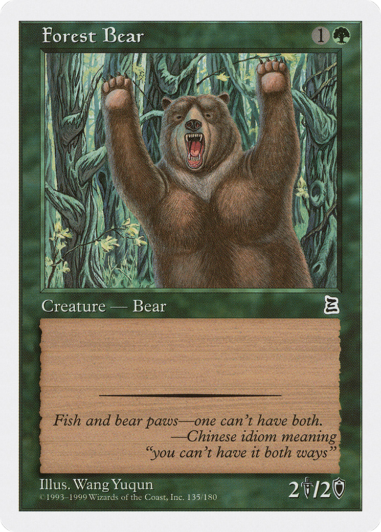 Forest Bear (PTK-135) [Oldschool] Portal Three Kingdoms MTG Single Wizards of the Coast