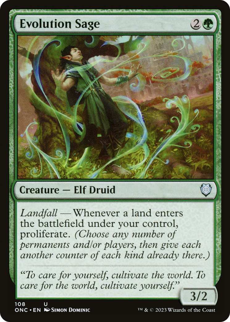 Evolution Sage (ONC-108) [Phyrexia: All Will Be One Commander] MTG Single Wizards of the Coast