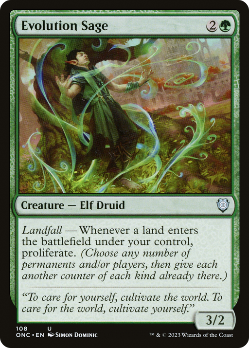Evolution Sage (ONC-108) [Phyrexia: All Will Be One Commander] MTG Single Wizards of the Coast