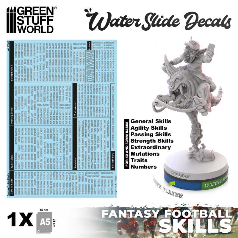 Green Stuff World: Fantasy Football Skills Decals Model Tools & Glue Green Stuff World