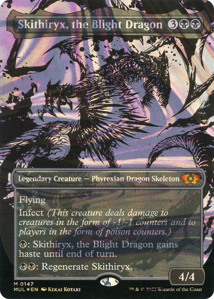 Skithiryx, the Blight Dragon (MUL-147) [Multiverse Legends] (Showcase) (Borderless) Foil MTG Single Wizards of the Coast