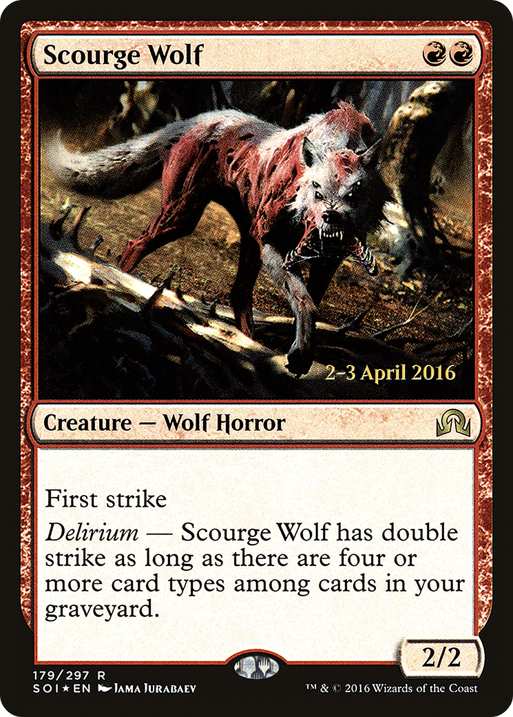 Scourge Wolf (PRE-179) [Shadows over Innistrad Promos] Foil MTG Single Wizards of the Coast