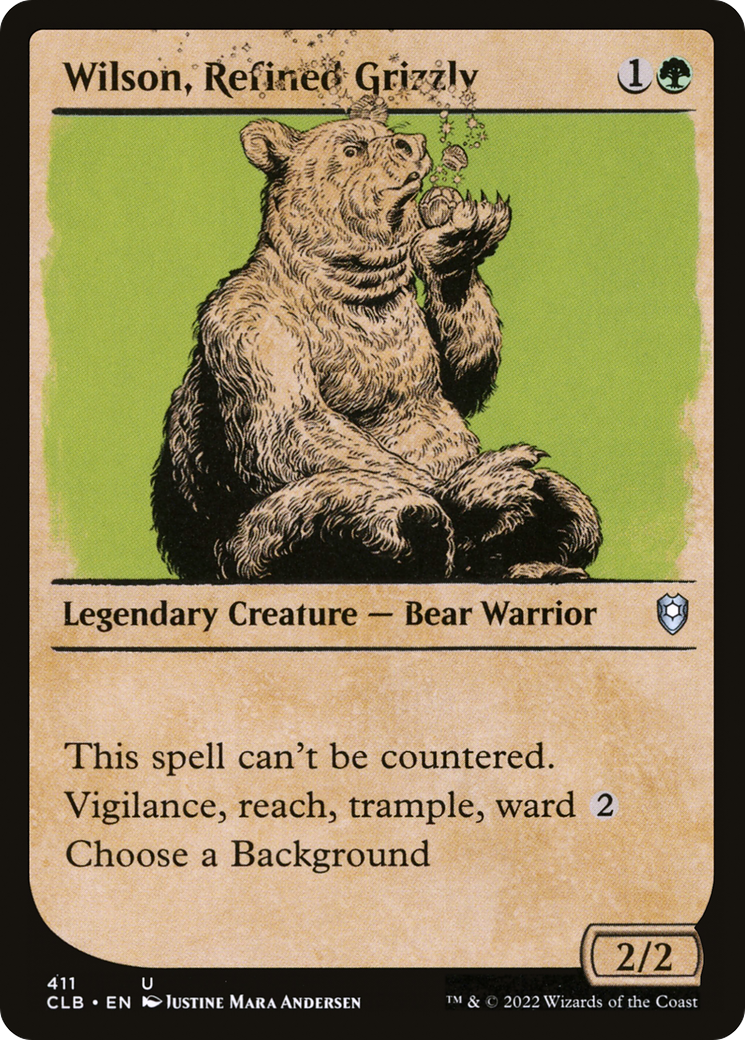 Wilson, Refined Grizzly (CLB-411) [Commander Legends: Battle for Baldur's Gate] (Showcase) Foil MTG Single Wizards of the Coast