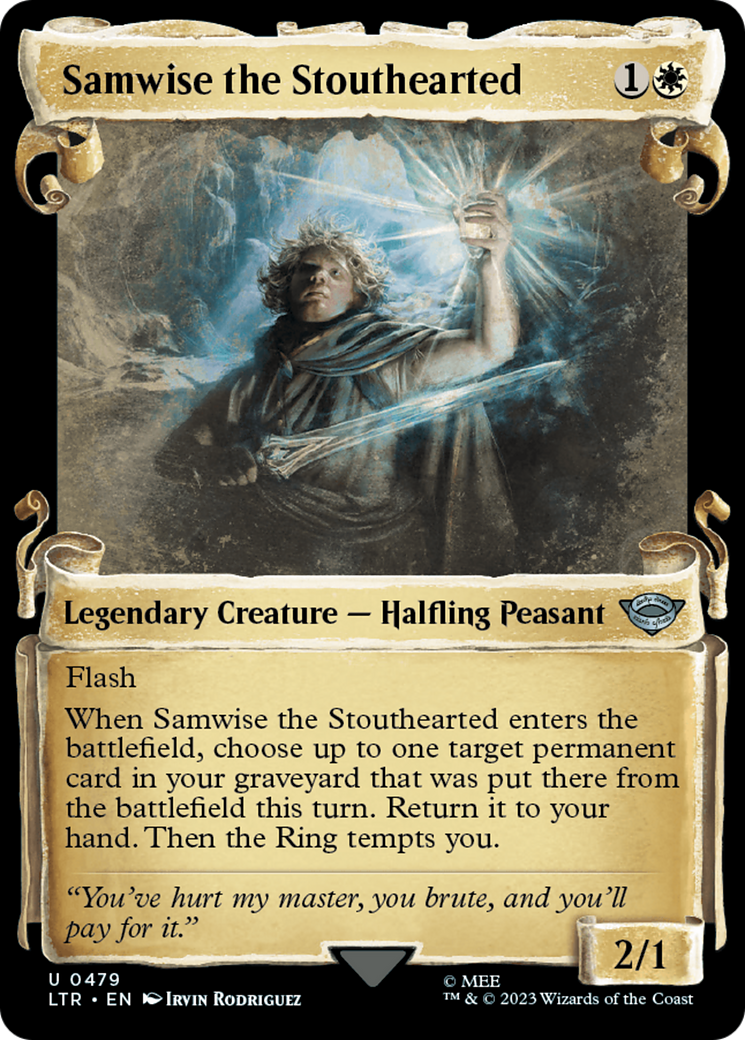 Samwise the Stouthearted (Showcase Scrolls) (LTR-479) [The Lord of the Rings: Tales of Middle-earth] (Showcase) MTG Single Wizards of the Coast