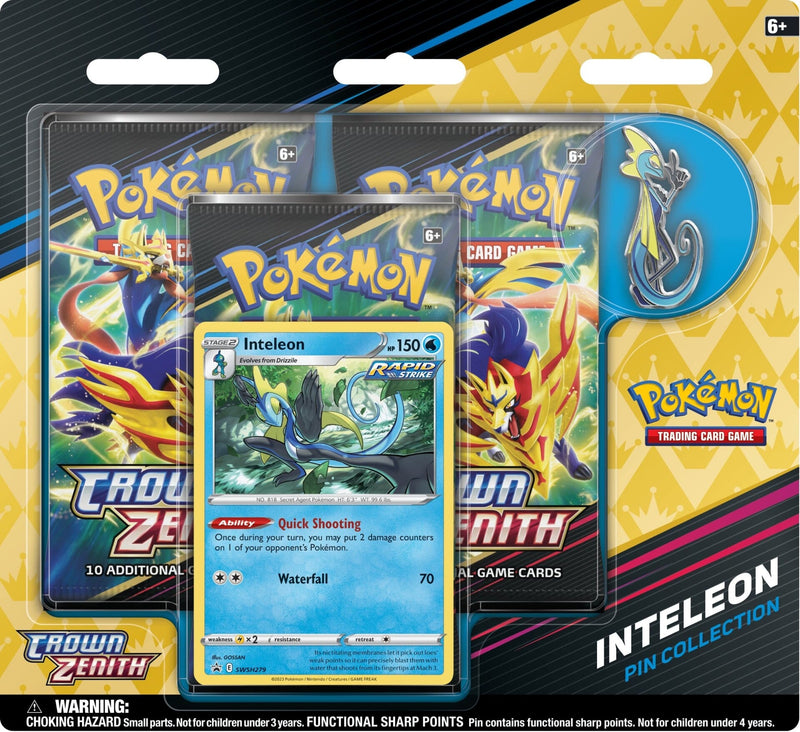Pokémon Crown Zenith Inteleon Pin Collection Pokemon Sealed Pokémon   