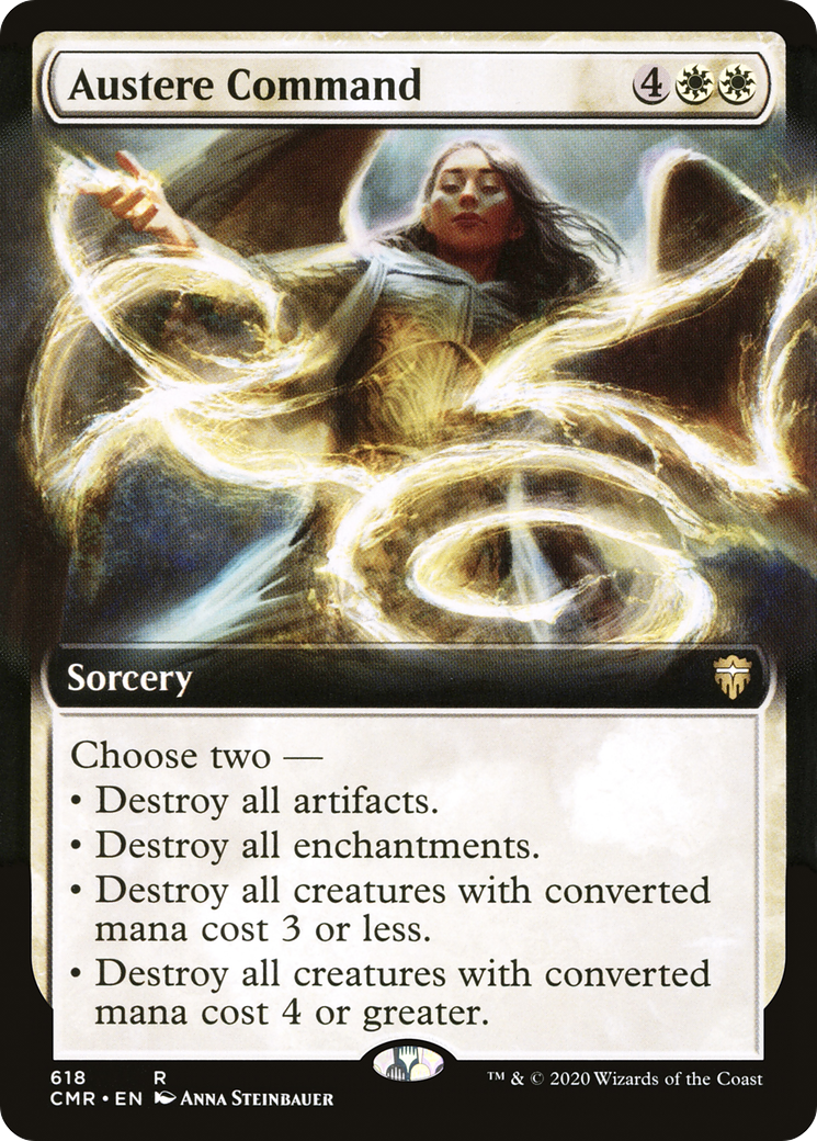 Austere Command (CMR-618) [Commander Legends] (Extended Art) MTG Single Wizards of the Coast