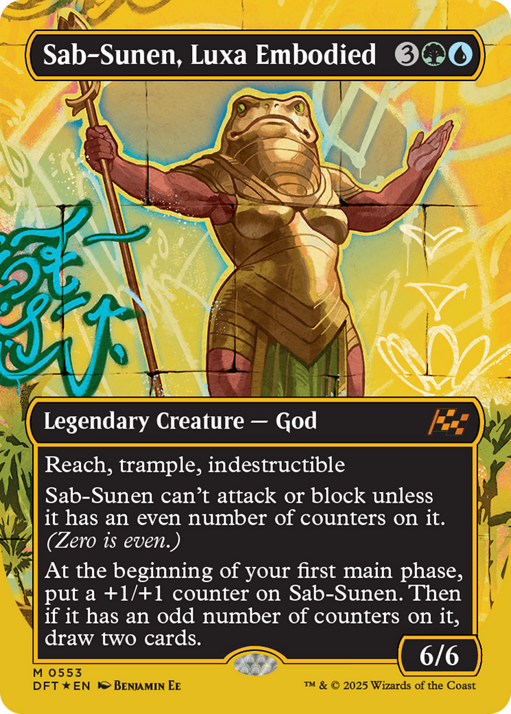 Sab-Sunen, Luxa Embodied (First-Place Foil) (DFT-553) [Aetherdrift] (Borderless) Foil MTG Single Wizards of the Coast