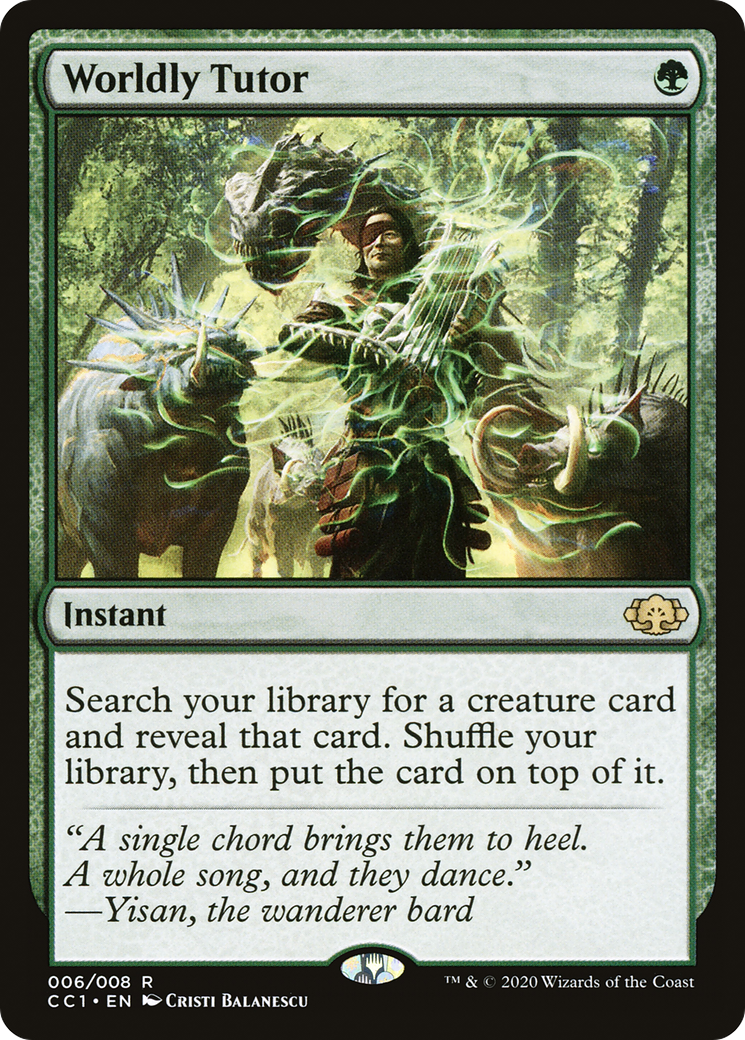 Worldly Tutor (CC1-006) [Misc] Commander Collection: Green Foil MTG Single Wizards of the Coast