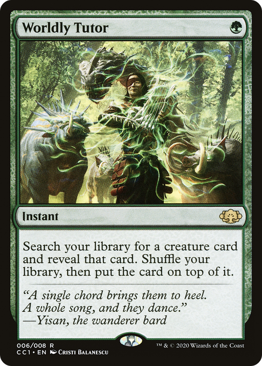 Worldly Tutor (CC1-006) [Misc] Commander Collection: Green Foil MTG Single Wizards of the Coast