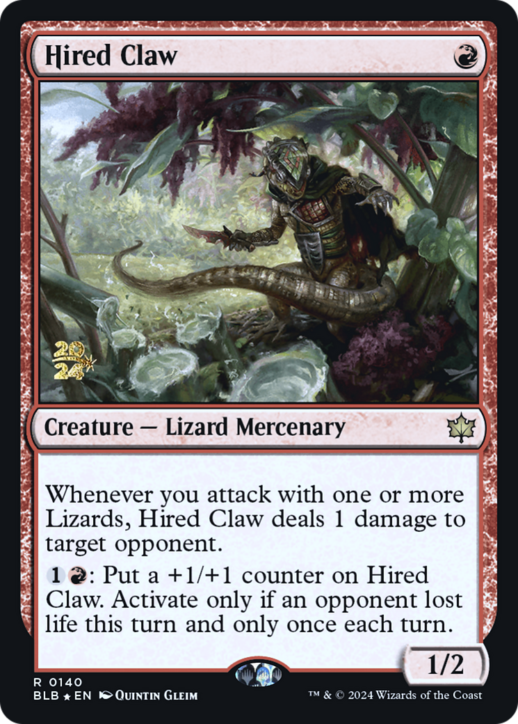 Hired Claw (PRE-140) [Bloomburrow Promos] Foil MTG Single Wizards of the Coast