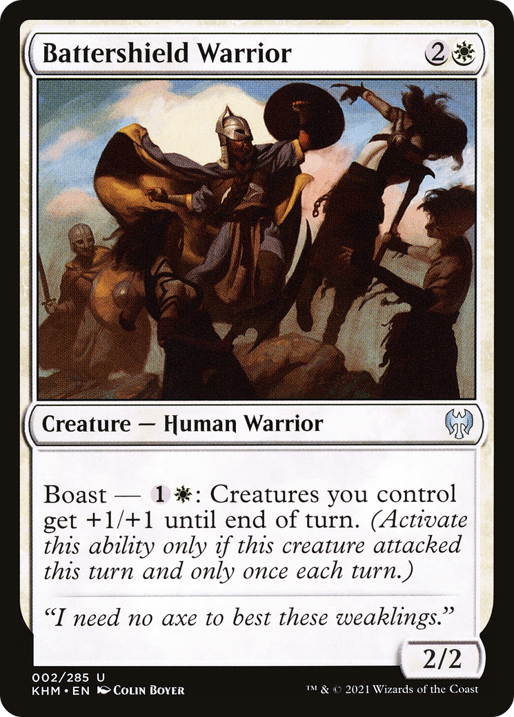 Battershield Warrior (KHM-002) [Kaldheim] MTG Single Wizards of the Coast