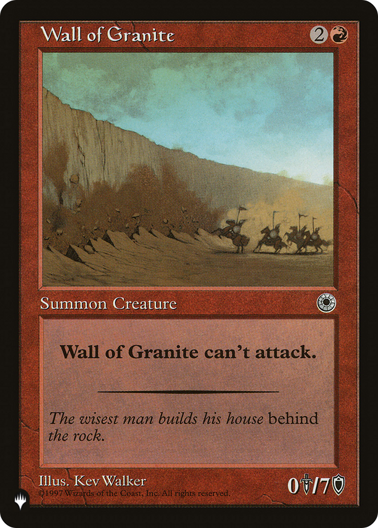 Wall of Granite (LIST-POR-155) [Mystery Booster] The List MTG Single Wizards of the Coast