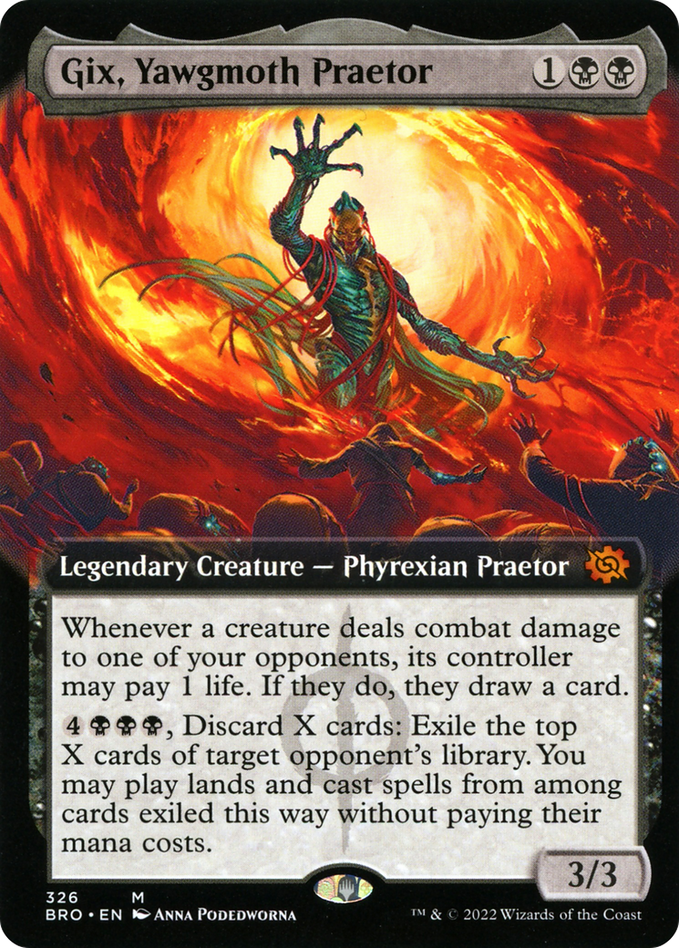 Gix, Yawgmoth Praetor (BRO-326) [The Brothers' War] (Extended Art) MTG Single Wizards of the Coast