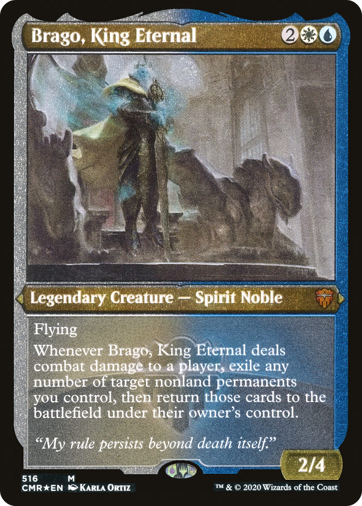 Brago, King Eternal (Etched) [Commander Legends] MTG Single Magic: The Gathering
