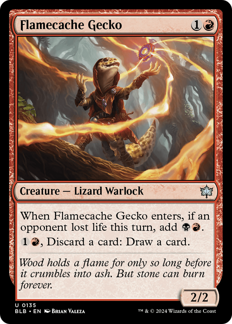 Flamecache Gecko (BLB-135) [Bloomburrow] MTG Single Wizards of the Coast
