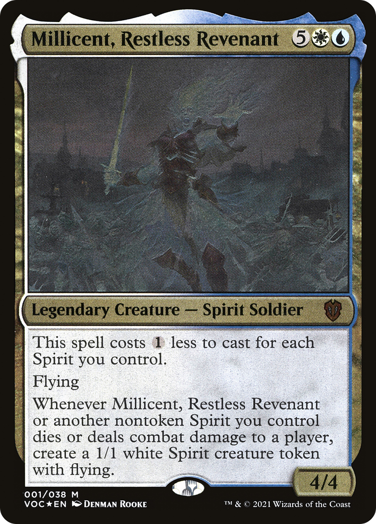 Millicent, Restless Revenant (VOC-001) [Crimson Vow Commander Display Commanders] Etched Foil MTG Single Wizards of the Coast
