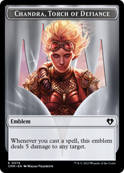 Chandra, Torch of Defiance Emblem // Wizard Double-Sided Token [Tokens] Commander Masters Tokens MTG Single Magic: The Gathering