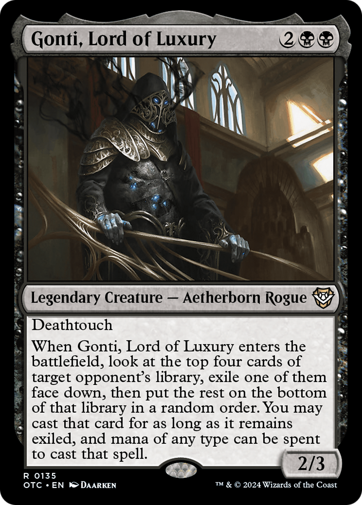 Gonti, Lord of Luxury (OTC-135) [Outlaws of Thunder Junction Commander] MTG Single Wizards of the Coast