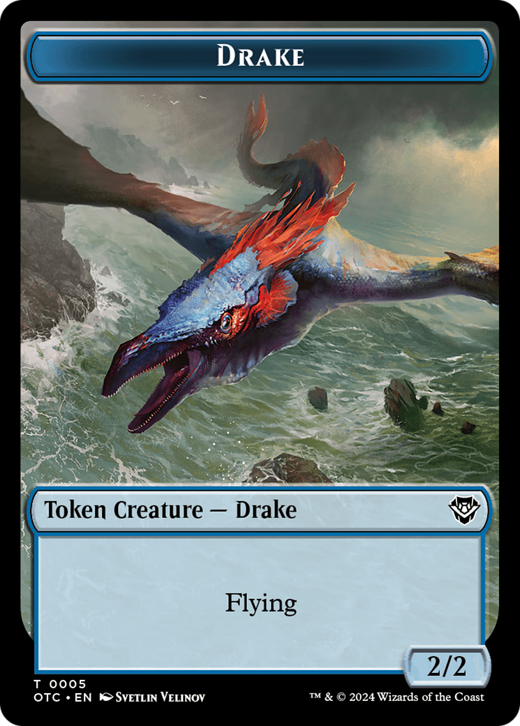 Drake // Soldier (0026) Double-Sided Token [Tokens] Outlaws of Thunder Junction Commander Tokens MTG Single Magic: The Gathering
