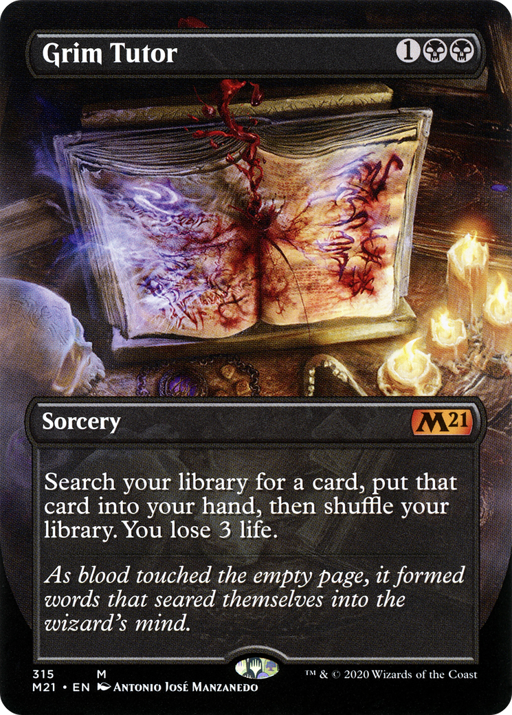 Grim Tutor (Alternate Art) (M21-315) [Core Set 2021] (Borderless) MTG Single Wizards of the Coast