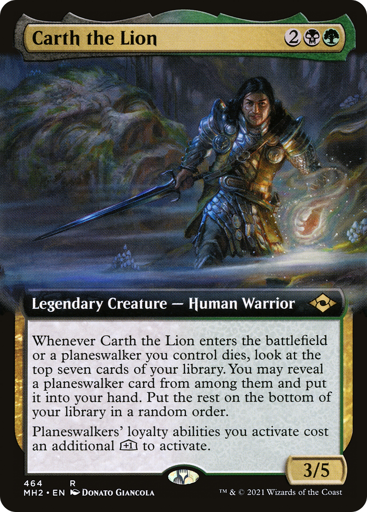 Carth the Lion (MH2-464) [Modern Horizons 2] (Extended Art) Foil MTG Single Wizards of the Coast