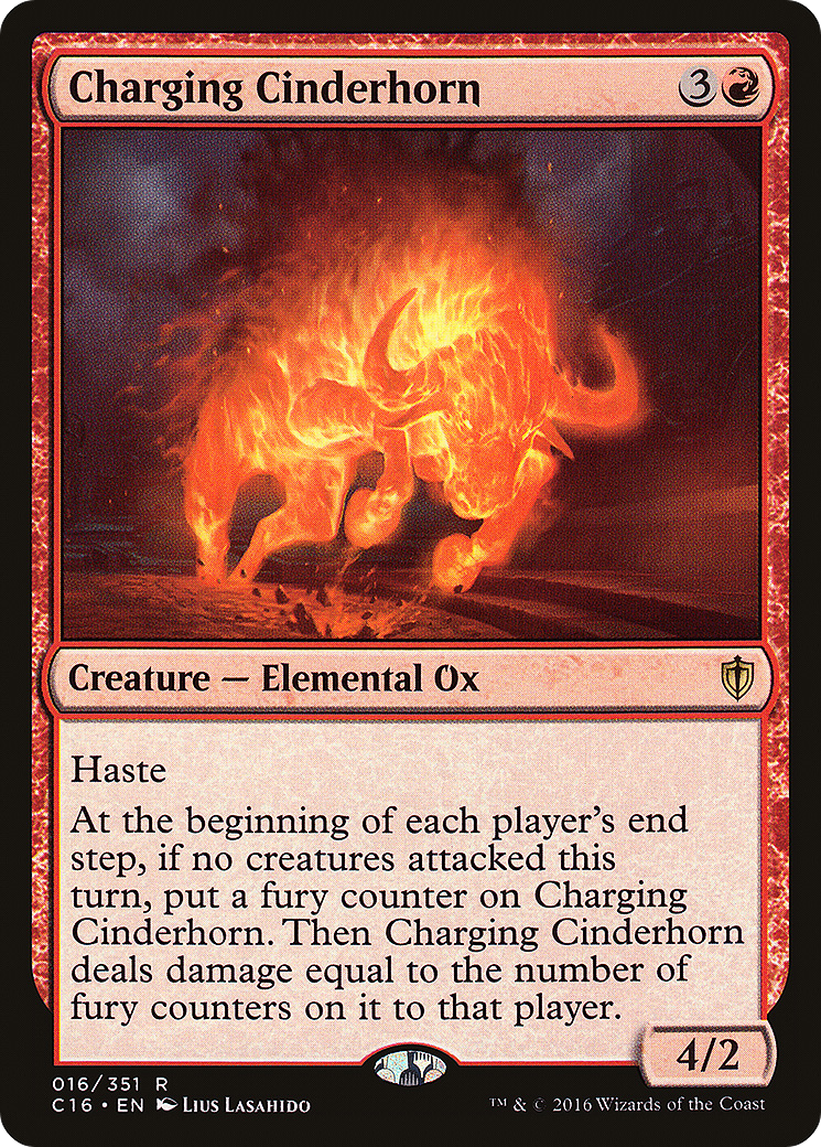 Charging Cinderhorn (C16-016) [Commander 2016] MTG Single Wizards of the Coast