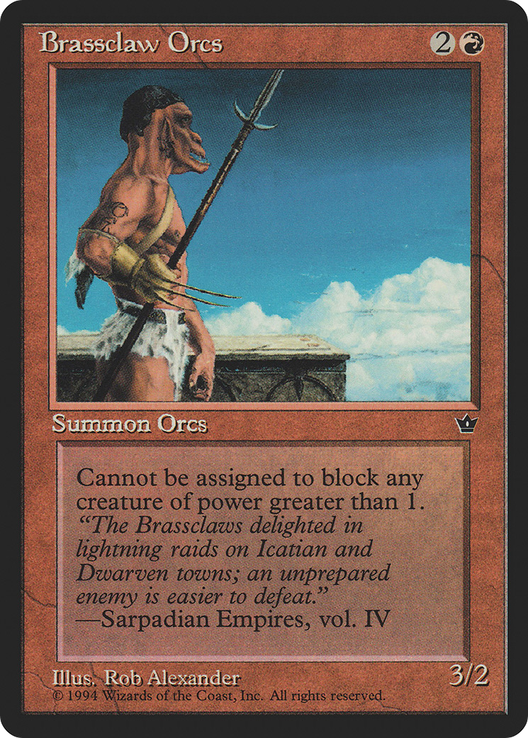 Brassclaw Orcs (FEM-49A) [Fallen Empires] MTG Single Wizards of the Coast