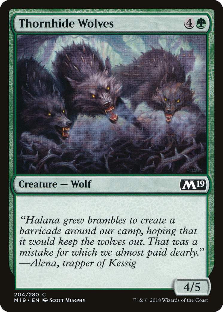 Thornhide Wolves (M19-204) [Core Set 2019] MTG Single Wizards of the Coast
