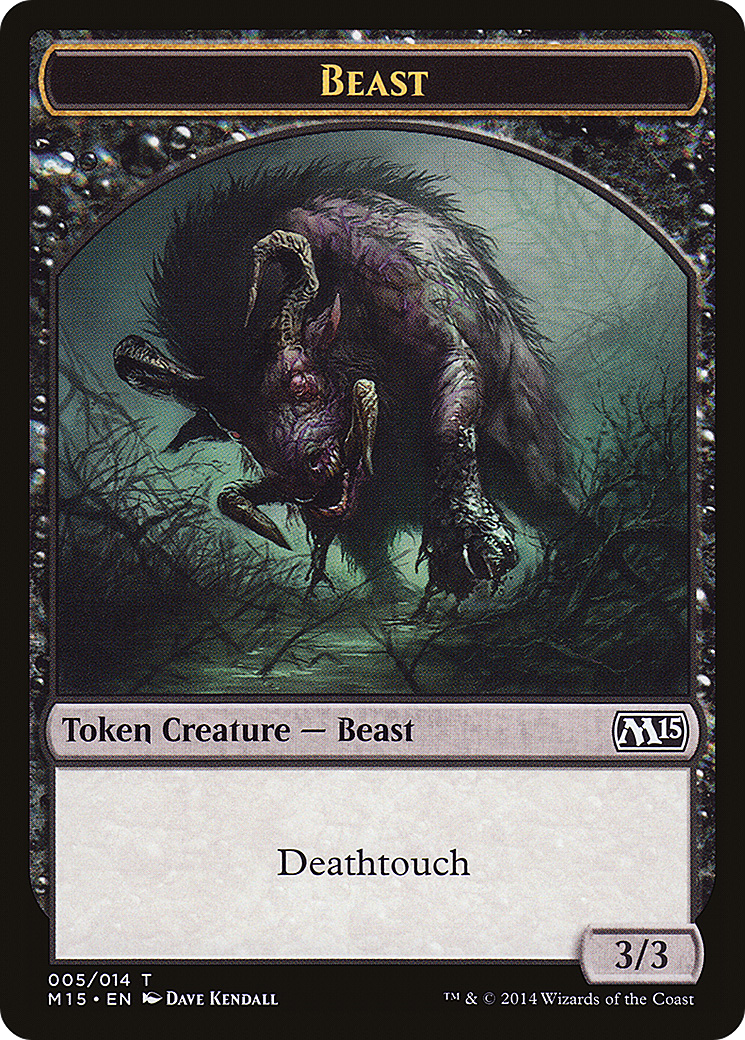 Beast Token (Black) (M15-005) [Tokens] Magic 2015 Tokens MTG Single Wizards of the Coast