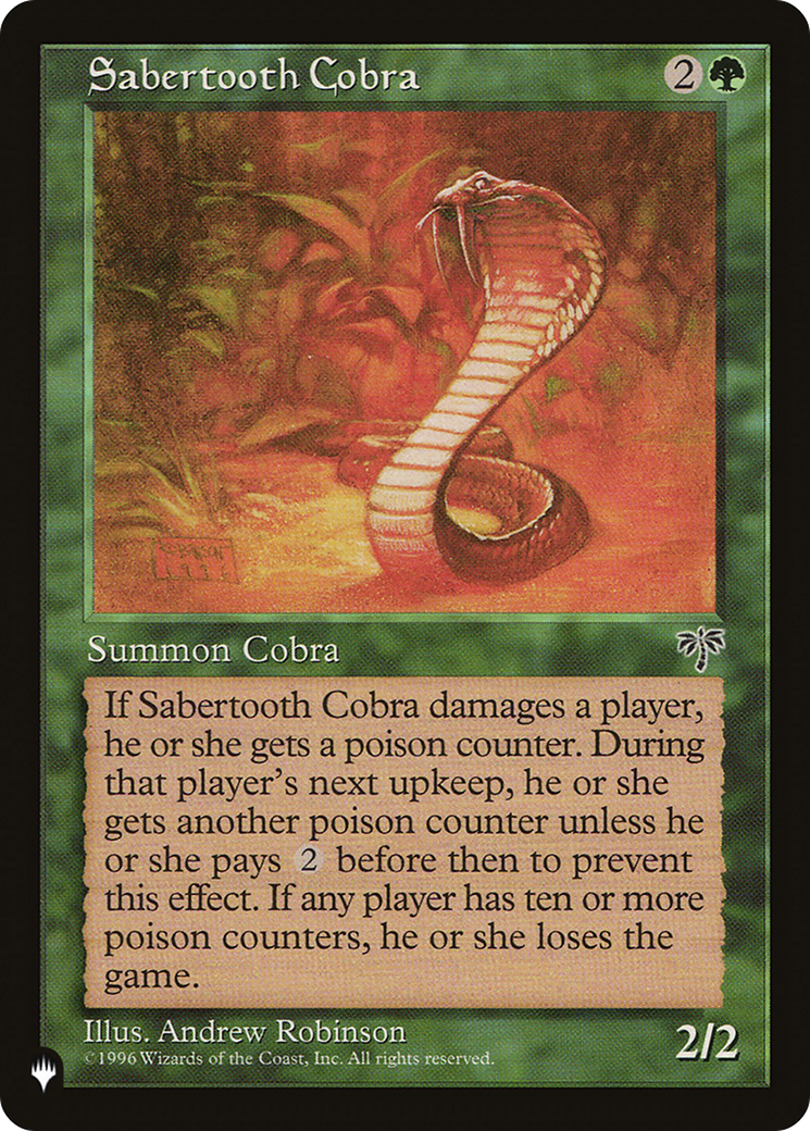 Sabertooth Cobra (LIST-MIR-238) [Mystery Booster] The List MTG Single Wizards of the Coast
