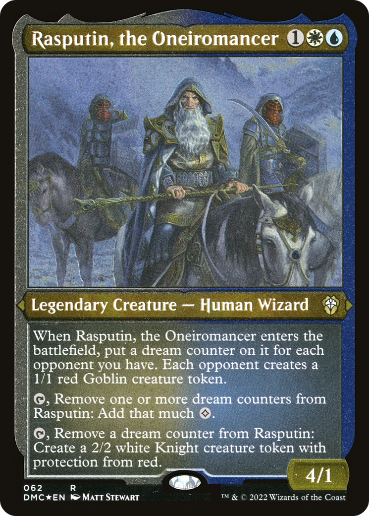 Rasputin, the Oneiromancer (DMC-062) [Dominaria United Commander] Etched Foil MTG Single Wizards of the Coast