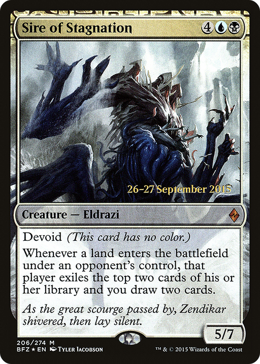 Sire of Stagnation (PRE-206) [Battle for Zendikar Promos] Foil MTG Single Wizards of the Coast