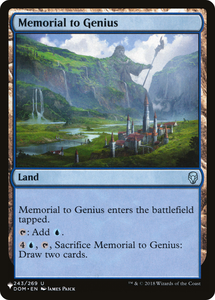 Memorial to Genius (LIST-DOM-243) [Mystery Booster] The List MTG Single Wizards of the Coast