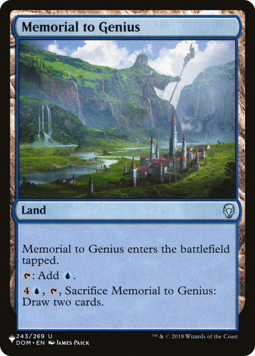 Memorial to Genius (LIST-DOM-243) [Mystery Booster] The List MTG Single Wizards of the Coast
