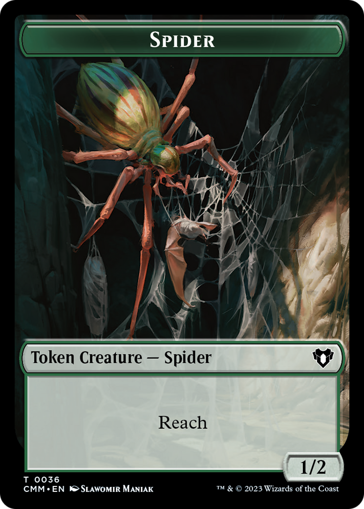Spider Token [Tokens] Commander Masters Tokens MTG Single Magic: The Gathering