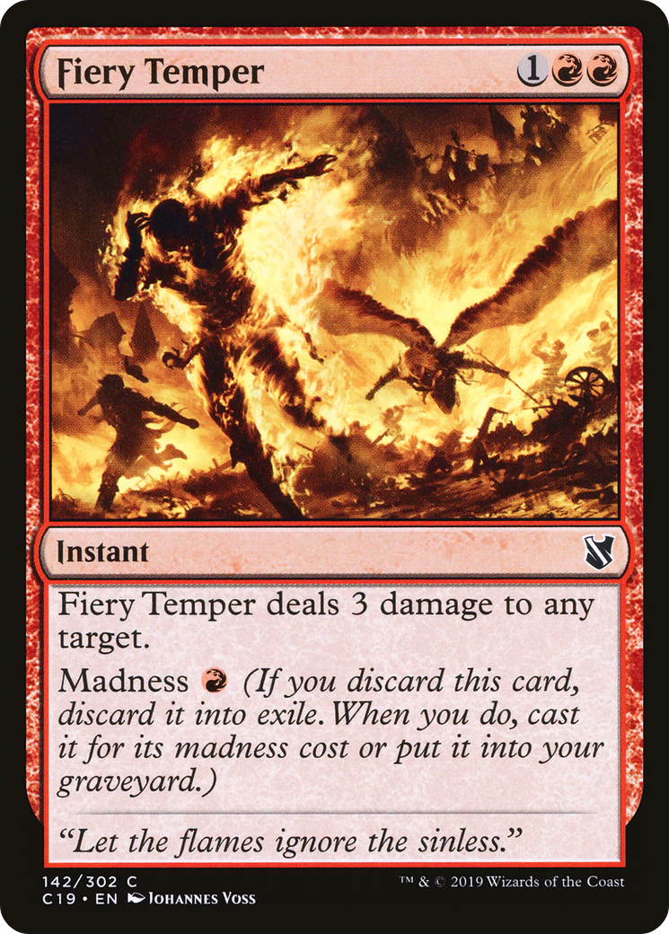Fiery Temper (C19-142) [Commander 2019] MTG Single Wizards of the Coast
