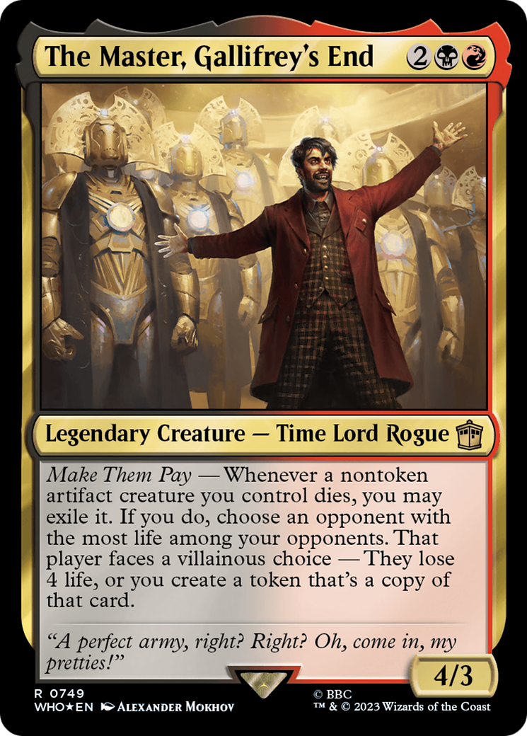 The Master, Gallifrey's End (Surge Foil) (WHO-749) [Doctor Who] Foil MTG Single Wizards of the Coast
