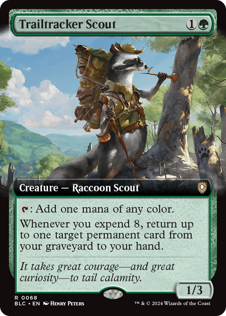 Trailtracker Scout (BLC-068) [Bloomburrow Commander] (Extended Art) MTG Single Wizards of the Coast