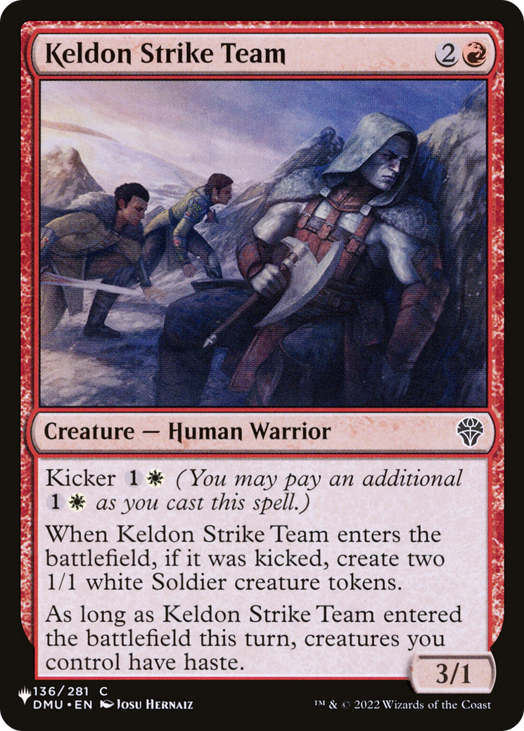 Keldon Strike Team (LIST-DMU-136) [Mystery Booster] The List MTG Single Wizards of the Coast