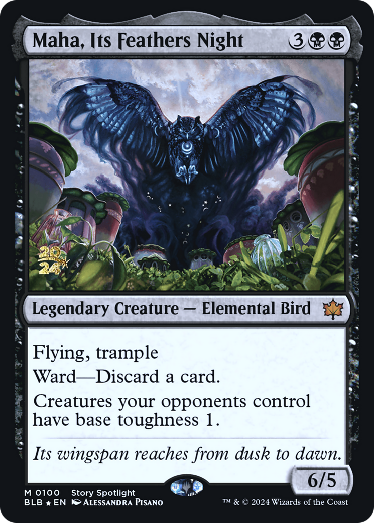 Maha, Its Feathers Night (PRE-100) [Bloomburrow Promos] Foil MTG Single Wizards of the Coast