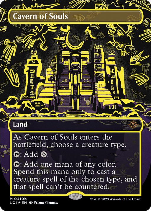 Cavern of Souls (Neon Yellow) (WPN-410B) [The Lost Caverns of Ixalan] (Borderless) Foil MTG Single Wizards of the Coast